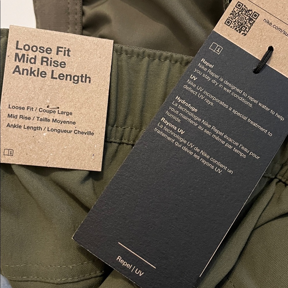 Nike ACG Hiking Pants Women's XL UV Protection Repel Belt zip pockets green $140 - Picture 6 of 10